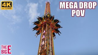 Mega Drop POV 4K 60FPS North American Midway Fabbri Drop Tower The Big E 2022  NonCopyright [upl. by Aneer512]