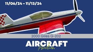 Giles G202 2000  \ 10G  N202WG  Online Auction Starts November 06 2024 [upl. by Brenk]