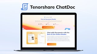 Meet Tenorshare ChatDoc  Your Free Online AI Reading Assistant [upl. by Quintin762]