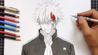 Easy Step by Step Drawing Gojo Satoru from Jujutsu Kaisen Season 2 Episode 04 [upl. by Bellis550]