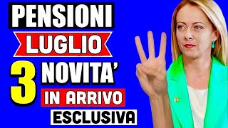 PENSIONI LUGLIO 2024 👉 3 NOVITÀ IN ARRIVO CON IL PAGAMENTO 14ESIMA  TASSE ✅ ESCLUSIVA [upl. by Anitnatsnok]