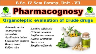 Organoleptic evaluation of crude drugs Pharmacognosy [upl. by Droflim]