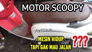 SCOOPY MESIN HIDUP TAPI GAK BISA JALAN  PENYEBAB MOTOR MATIC GAK MAU JALAN SAAT DI GAS [upl. by Laersi]