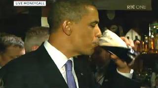 US President Barack Obama Downs A Pint [upl. by Chemush]