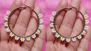 Cómo hacer aretes de florecitas tutorial de bisutería Candongas básicas aretes diseño de flores [upl. by Donaghue321]