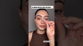 Makeup without using any brush 😱🤪 shorts makeup eyemakeup tutorial [upl. by Pilif]