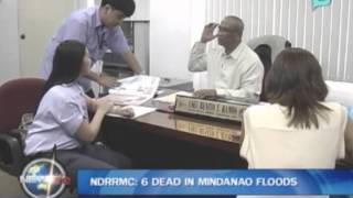 NDRRMC 6 dead in Mindanao floods [upl. by Yeliac]