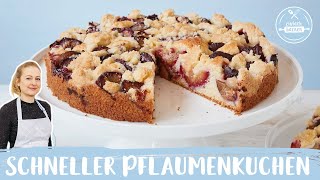 Schneller Pflaumenkuchen  Zwetschgenkuchen mit Streusel  in nur 20 Min im Ofen 😋 I Einfach Backen [upl. by Socram953]