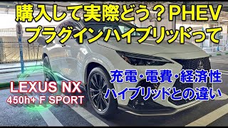 【レクサス新型NX】プラグインハイブリッド PHEVって実際どう？ 充電、電費、経済性、ハイブリッドとの違い LEXUS NX450h F SPORT PHEV オーナー動画5 [upl. by Nawtna]