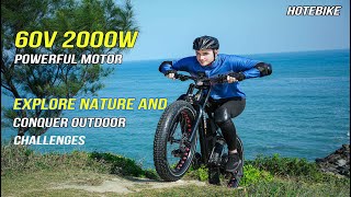 HOTEBIKE 2000W Fat Tire Electric Bike with 60V 24AH Removable Battery [upl. by Avitzur14]