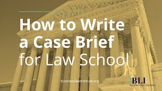 How To Write A Case Brief or Case Outline for Law School With An Example [upl. by Ehrlich799]