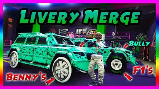 SOLO ARENA MERGE  MERGE BULLY LIVERY  MERGE F1 amp BENNYS WHEELS  MERGE 3D PAINT GTA 5 ONLINE [upl. by Burnside]