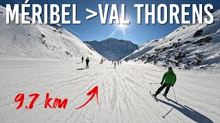 Skiing 97km from Meribel to Val Thorens in Les 3 Vallées 4K UHD [upl. by Boser]