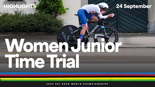 Women Junior Individual Time Trial highlights  2024 UCI Road World Championships [upl. by Vasili483]