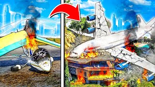 Smallest to BIGGEST Plane Crash in GTA 5 Prepare to Laugh [upl. by Wyne]