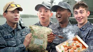 British Uni Students Try Korean Navy Rations for the First Time ON A WARSHIP [upl. by Cosme]