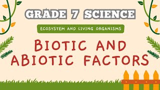 Biotic and Abiotic components of an Ecosystem [upl. by Mac]