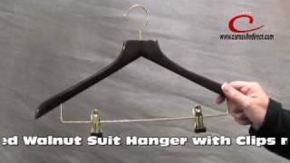 Shaped Walnut Suit Hanger with Clips [upl. by Rehpotisrhc791]