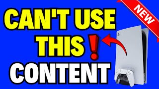 How to Fix Cant Use this Content PS5 [upl. by Ardnoed]