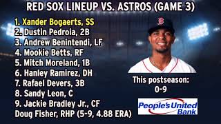 Red Sox Lineup Astros Try To Advance To ALCS [upl. by Letizia558]