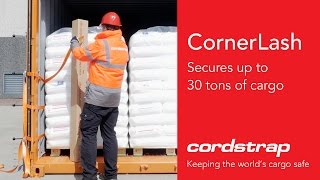 Secure up to 30 tons containerized goods using Cordstrap CornerLash [upl. by Ahsiat]