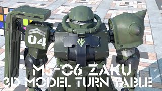 「MS06 ザク」 【自主制作】 GUNDAM FAN ART ZAKU 3DCG MODEL TURN TABLE [upl. by Atselec429]