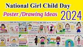 National Girl Child day Drawing ideas 2024  Girl Child day Posters  Save Girl Child drawings [upl. by Anoniw]