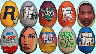 ALL Surprise Eggs GTA San Andreas Vice city GTA 3 GTA 5 GTA 6 ASMR [upl. by Leonora376]