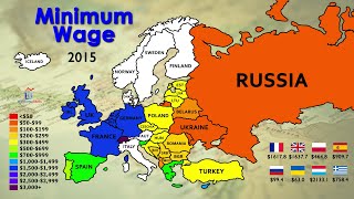 The History of Minimum Wage in Europe Monthly 19992022 [upl. by Nodnol]