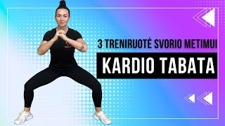 3 treniruotė svorio metimui Kardio Tabata 2024 [upl. by Zannini]