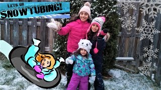 Snow Tubing and sliding family fun time with snow [upl. by Orutra]