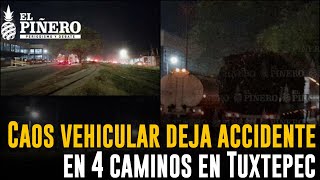 Se registra caos vehicular en zona de “Cuatro caminos” en Tuxtepec [upl. by Ettennaj]