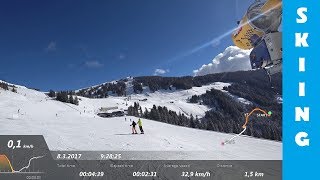 Skicircus Saalbach Hinterglemm skiing piste 63 amp 64 [upl. by Ecnal722]