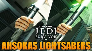 HOW TO MAKE AHSOKA TANOS LIGHTSABERS in Star Wars Jedi Survivor Legendary Lightsabers [upl. by Araec]