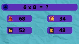 🔵 KUIS MATEMATIKA UNTUK ANAKANAK  KUIS PERKALIAN MATEMATIKA  AYO BELAJAR [upl. by Pippy]