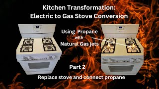 Kitchen Transformation Electric to Gas Stove Conversion Part 2 [upl. by Balcer]