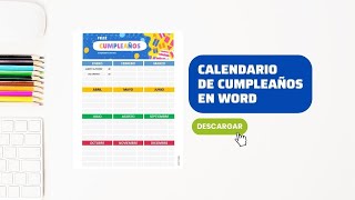 Plantilla de Calendario de Cumpleaños en Word GRATIS [upl. by Kassaraba]