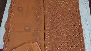 Exclusive chiffon collection unstitched Salwar Kameez Orna fashion video [upl. by Aramot]