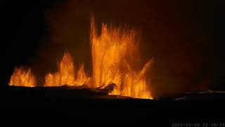 The start of the Grindavík 2023 eruption  Live from Iceland [upl. by Remoh996]