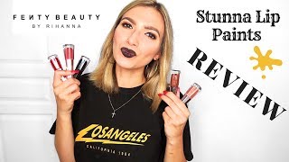 NEW FENTY BEAUTY STUNNA LIP PAINTS  SWATCHED  Fortune Finds [upl. by Attenev]