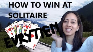 HOW TO WIN AT SOLITAIRE EVERY SINGLE TIME [upl. by Namyaw]