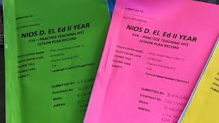 NIOS D El Ed 2 nd year 514 practice teaching lesson plans cover page for all subjects [upl. by Venditti406]