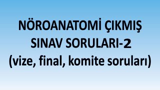 Nöroanatomi Örnek Sınav Soruları 2  Vize Final Komite [upl. by Quinta]