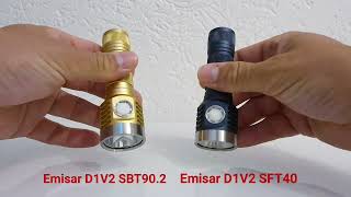 Emisar D1V2 SBT902 comparison with Emisar D1V2 SFT40 Manker MC13 SBT902 and Lumintop X9L SBT902 [upl. by Therron]