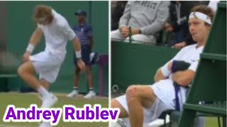 Andrey Rublev explains why he smashes himself with rackets after Wimbledon outburstAndrey Rublev rep [upl. by Strohl]