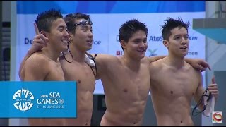 Swimming Mens 4x100m Freestyle Finals Day 4  28th SEA Games Singapore 2015 [upl. by Natasha136]