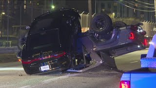 Patrol car involved in crash following chase through Cobb County into Atlanta GSP [upl. by Mikey]