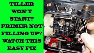 Homelite Rototiller Wont Start Primer Bulb Not Filling Up [upl. by Vincelette]