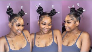 HOW TO TWO TOP KNOT BUNS [upl. by Aicnom]