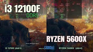 Core i3 12100 ddr5 vs Ryzen 5600x ddr4 in 2024 [upl. by Niple]